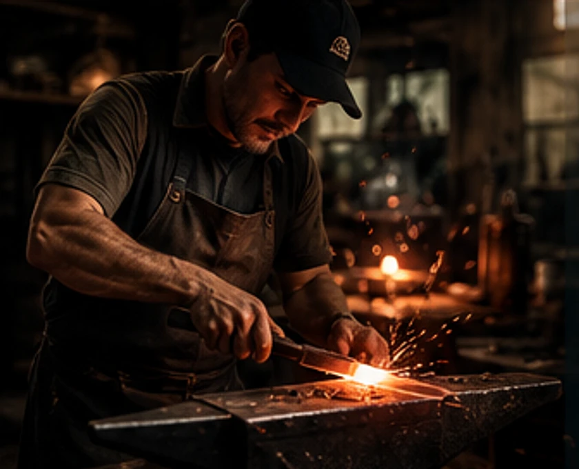 Master Bladesmith at the Forge